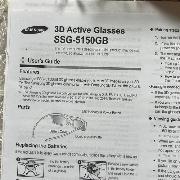Samsung SSG-5150GB 3D Active Glasses - Picture 5 of 6